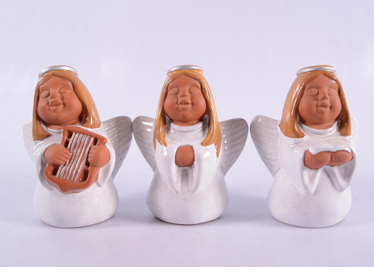 FIGURINER, 3 st, änglar, Rolf Berg.