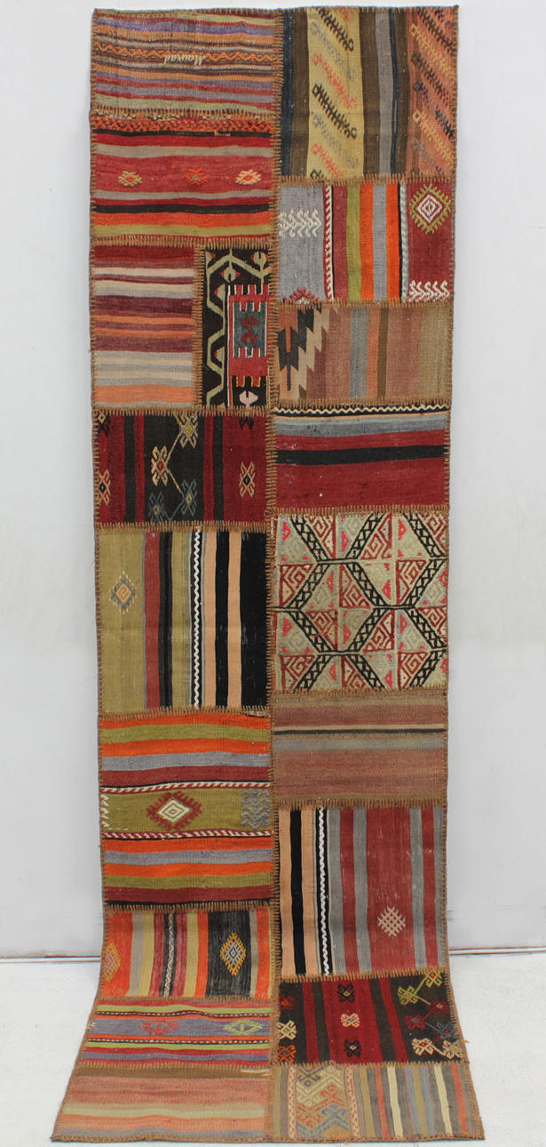 MATTA, Orientalisk, Gallerimodell, Kelim Patchwork, 303 x 86 cm.