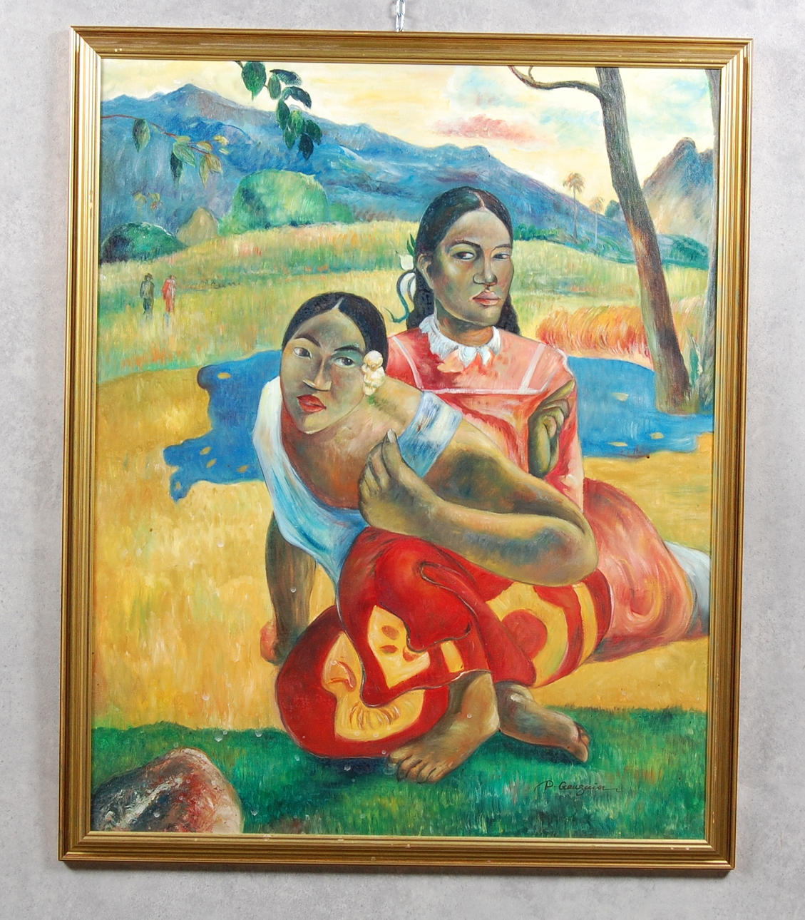 PAUL GAUGUIN. EFTER. olja på duk, signerad.