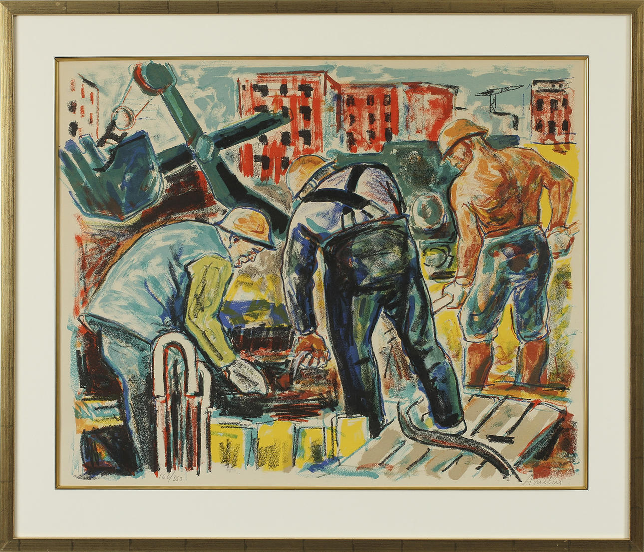 ALBIN AMELIN. Färglitografi, signerad och numrerad 168/360.