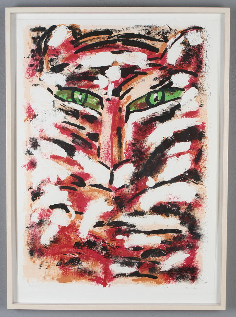 MADELEINE PYK. Tiger, färglitografi, signerad samt numrerad 58/230.