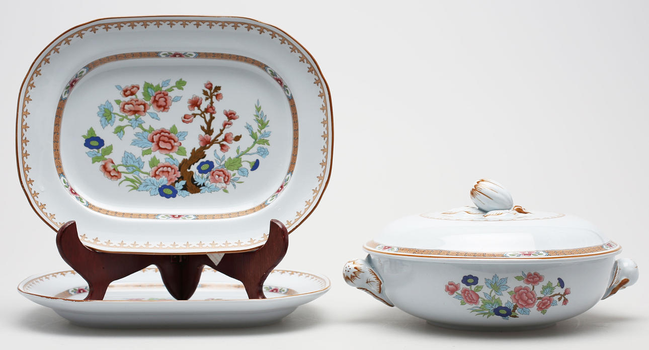 SERVISDELAR, 3 delar, porslin, Lotus, Rörstrand.