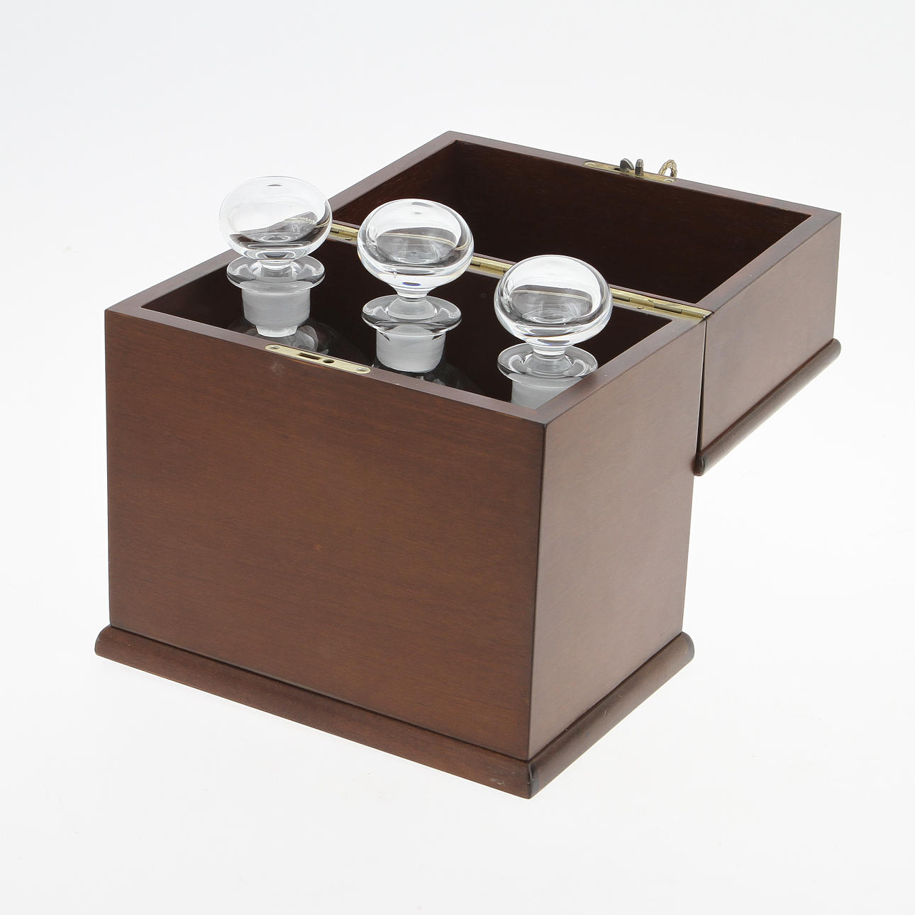 SCHATULL samt KARAFFER, 3 st, glas, Orrefors.