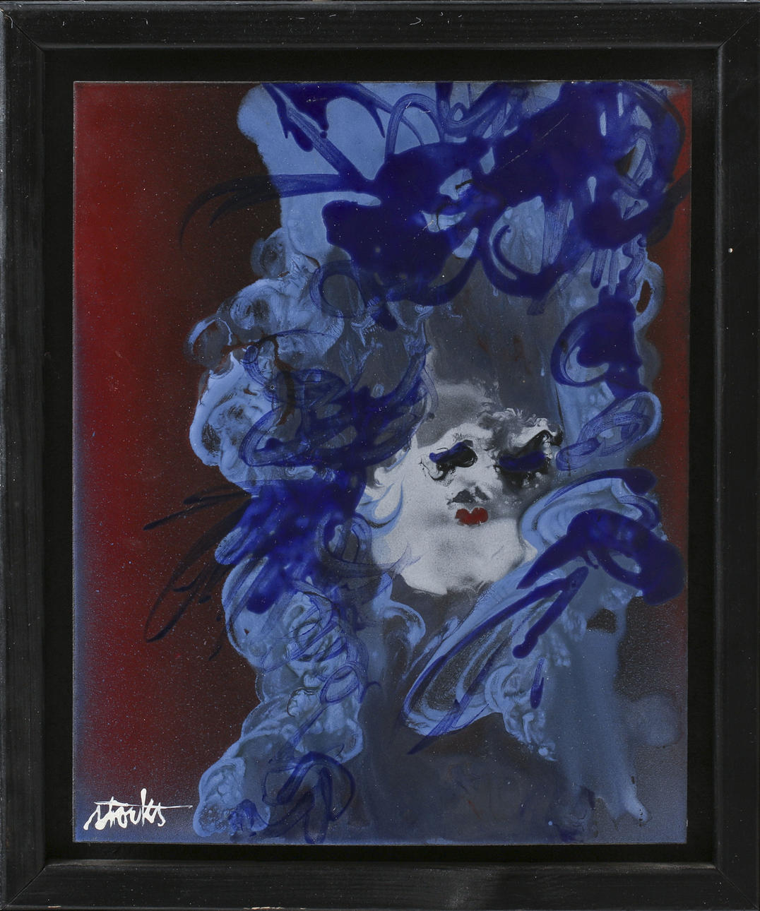 LARS STOCKS. Enamel paintings, 2 pcs, signed.