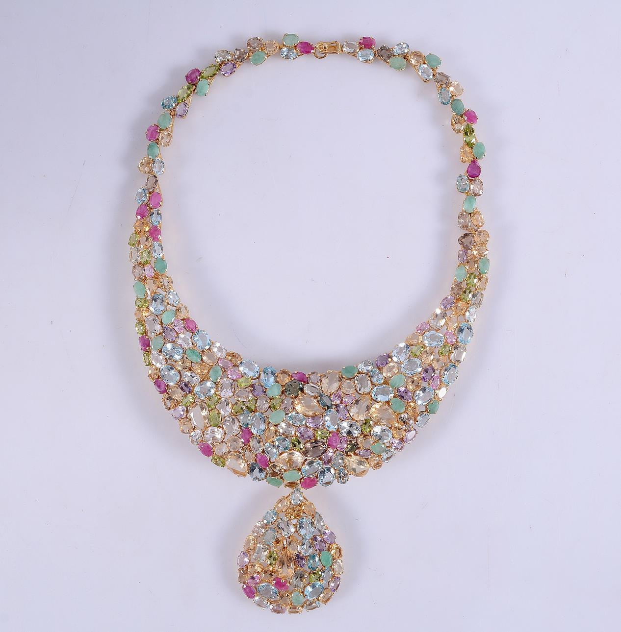 COLLIER, sterlingsilver med ädelstenar.