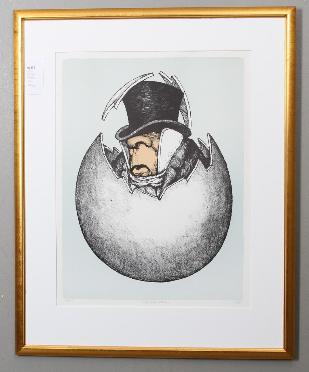 EWERT KARLSSON, EWK. Nykonservatism. Färglitografi. Monogramsignerad och daterad 81. Numrerad 154/360.