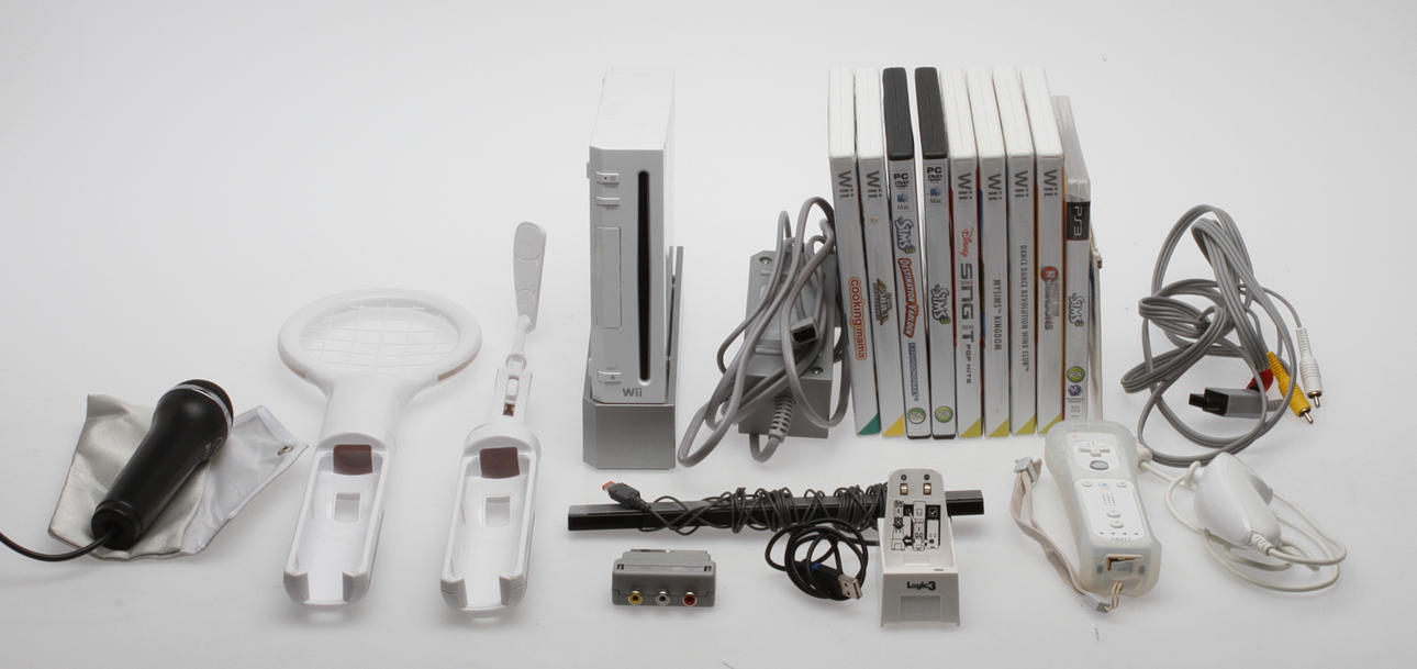 SPELKONSOL, Nintendo Wii, 10 spel, 1 handkontroll.