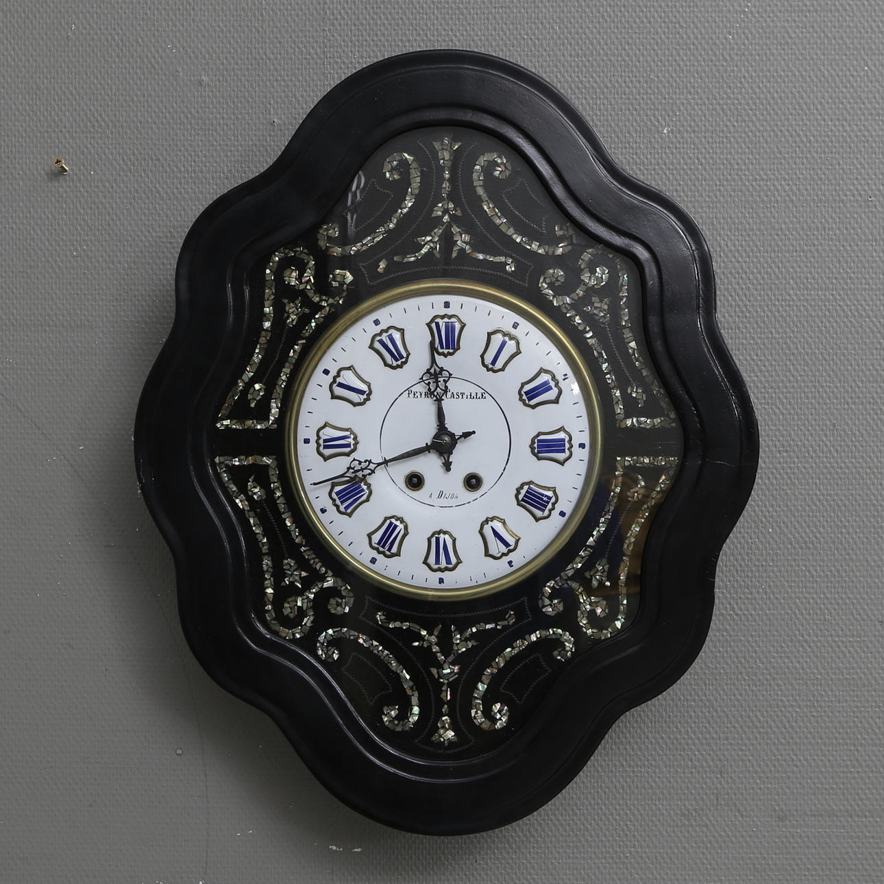 WALL CLOCK, Peyron Castille a Dijon, circa 1900.