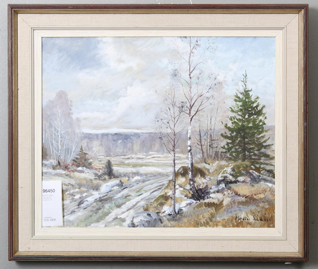 MALTE LIDÈN. Olja på duk, Signerad.