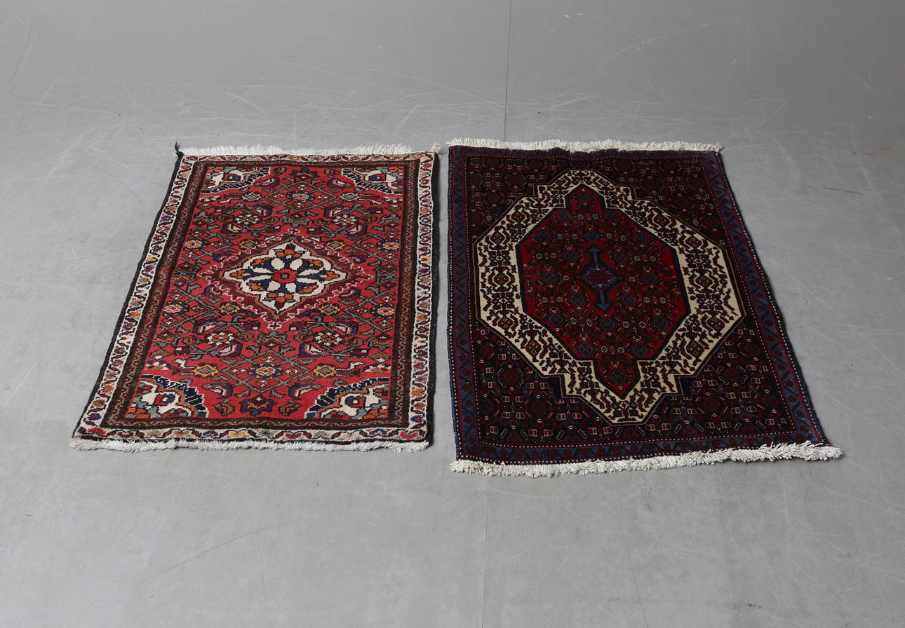 CARPETS, 2 pcs, Persia, approx. 95x67 and 100x70 cm.