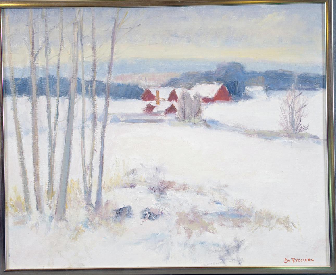BO RYDSTERN. "Vinter Brunnby", olja på duk.