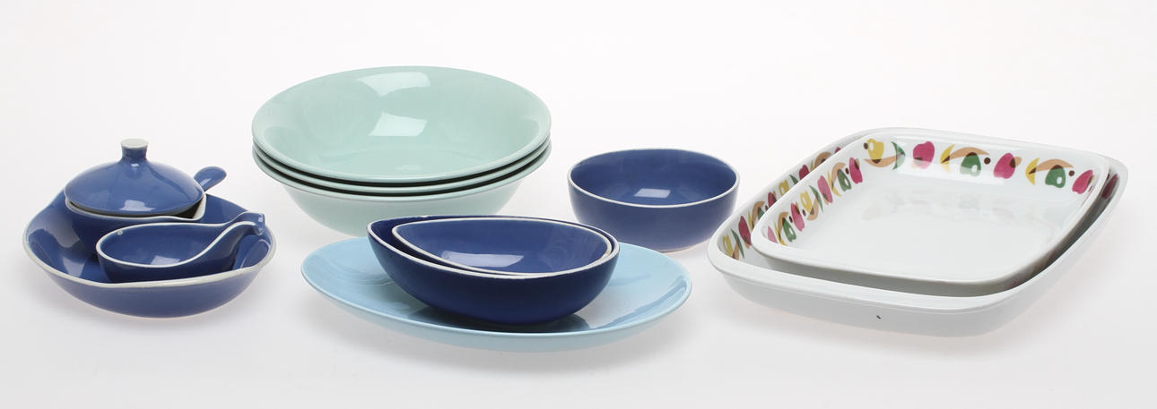 PARTI KERAMIK, 12 delar, bl.a "Gefyr" och "Colorado"/LA, Gustavsberg.