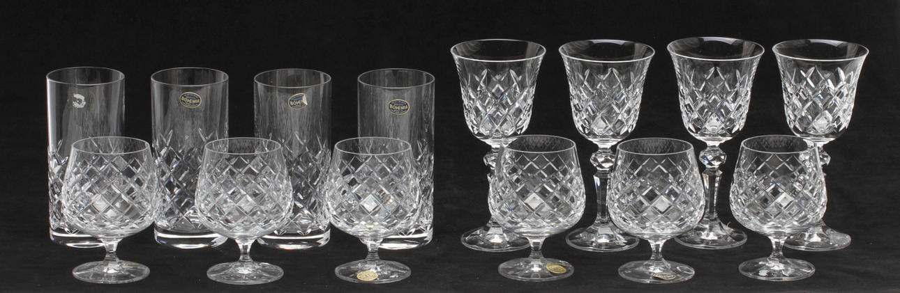 KRISTALLGLAS, 14 delar, Bohemia.