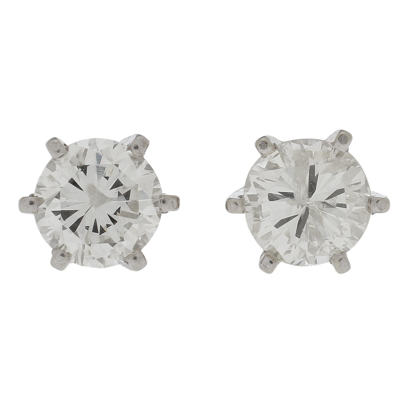 ÖRHÄNGEN, 1 par, 14k vitguld med diamant, totalt ca 1,15 ct.