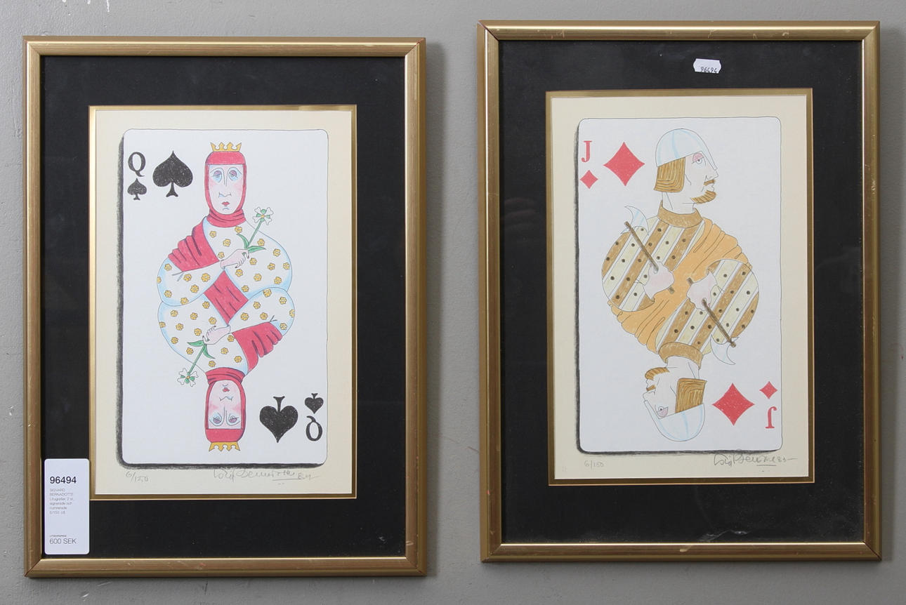 SIGVARD BERNADOTTE. Litografier, 2 st, signerade och numrerade 6/150.