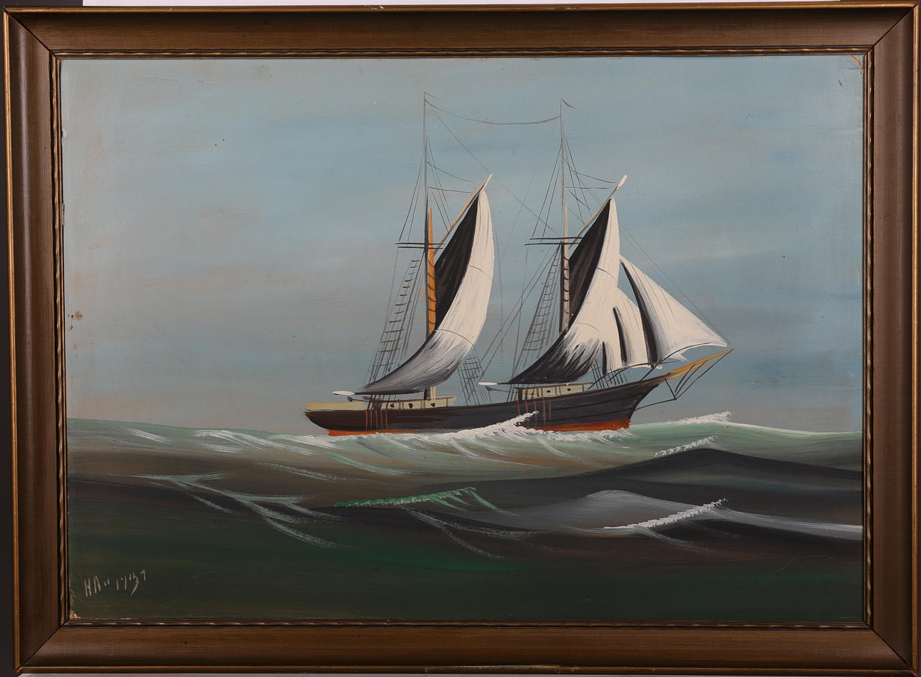 HERMAN ANDERSSON. Marint motiv. Olja på papp, signerad HA och daterad 1931.