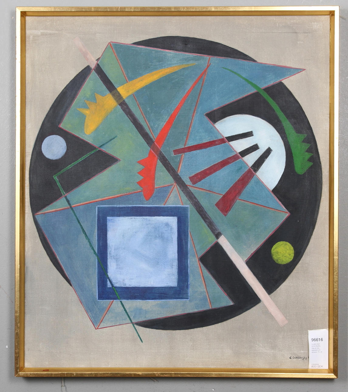 CLAES-ÅKE SCHLÖNZIG. Olja på duk, signerad och daterad -70.