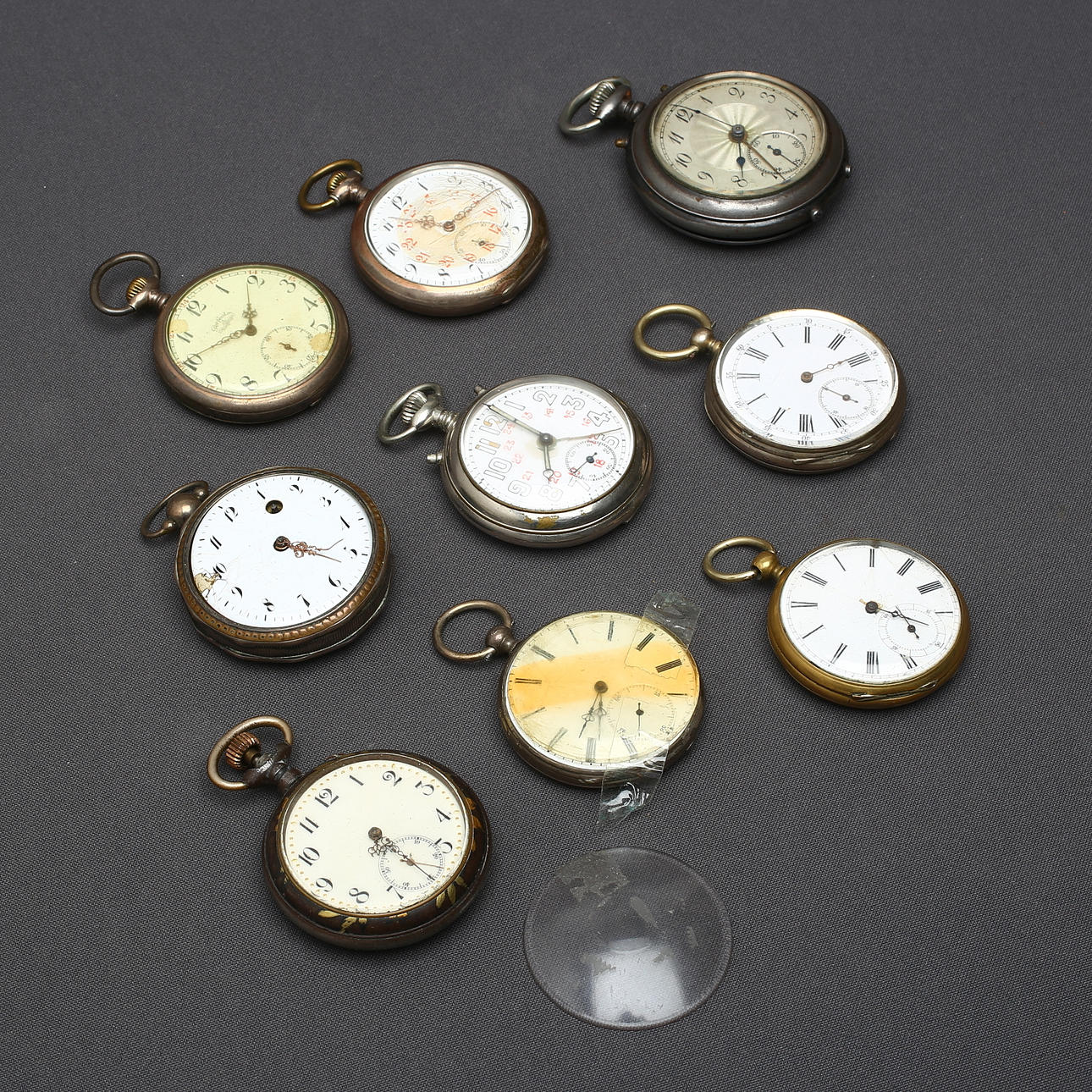 POCKET WATCH, 9 pieces, including Junghans, 18/1900s.