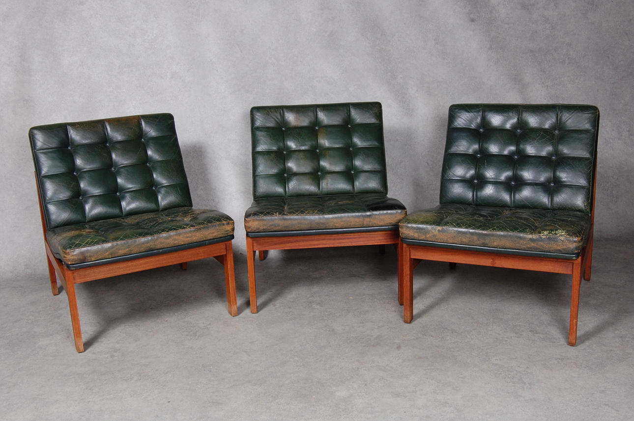 OLE GJERLÖV & TORBEN LIND. fåtöljer, 3 st, " Moduline ", för France & Son, Danmark, 1960-tal.