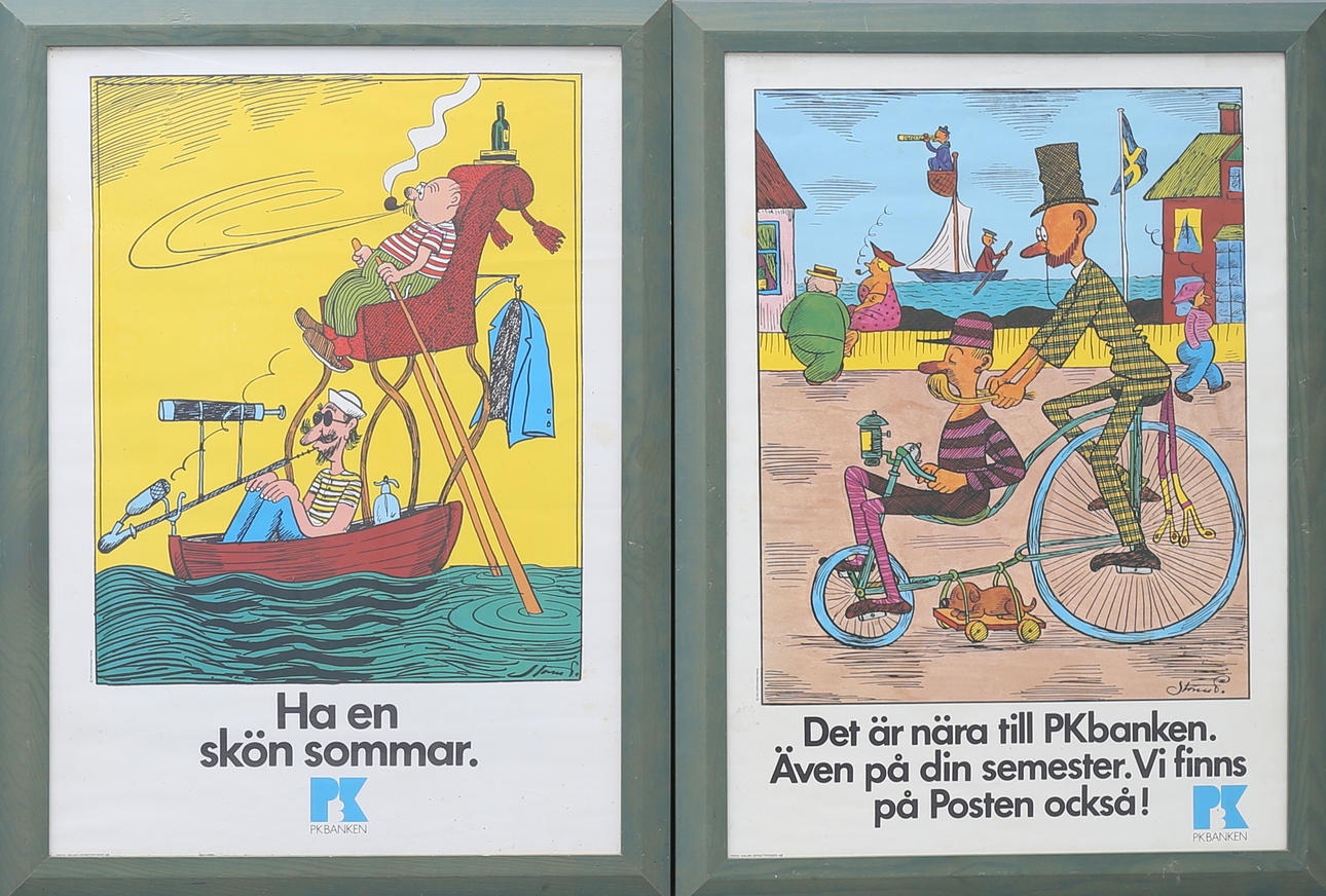 AFFISCHER, 2 st, PK-Banken, Storm P.