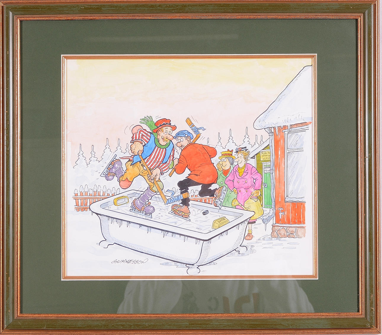 GÖSTA GUMMESSON. Akvarell.