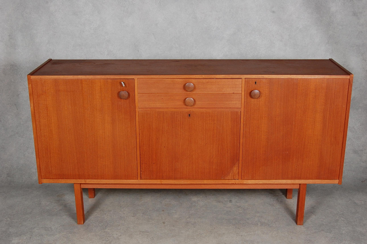 MESA AUXILIAR, con mueble bar, años 60.