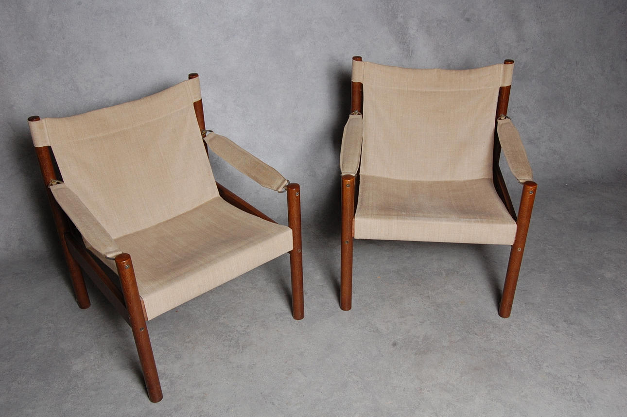SAFARISTOLAR, 1 par, Johansson Design Markaryd, 1970-tal.