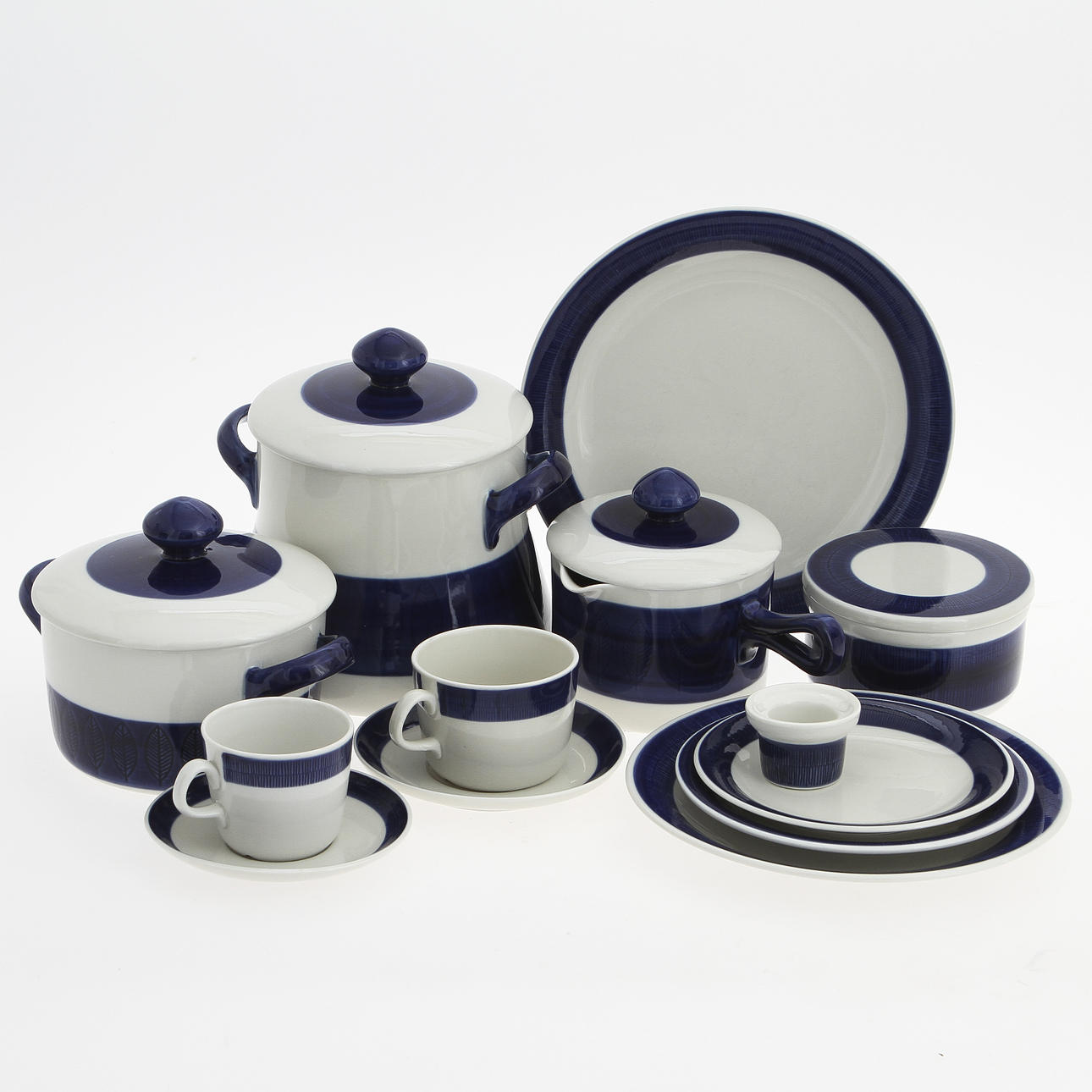 SEVISDELAR, 65 delar, "Koka Blå", Rörstrand.