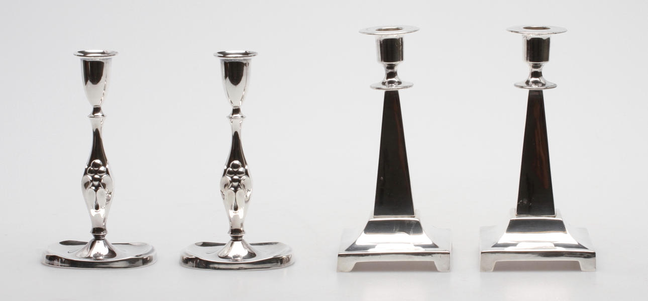 LJUSSTAKAR, 2 par, nysilver.