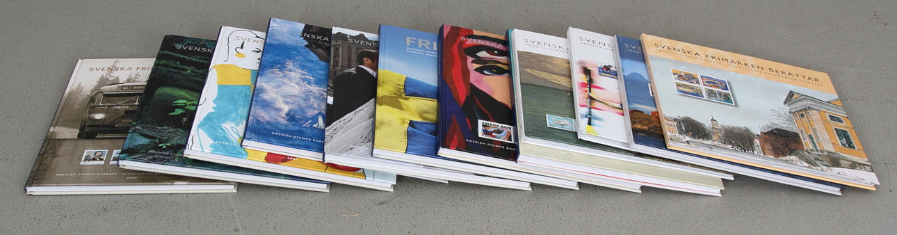 BÖCKER, 12 band, Svenska frimärken berättar, nominellt värde ca 4800 kr.