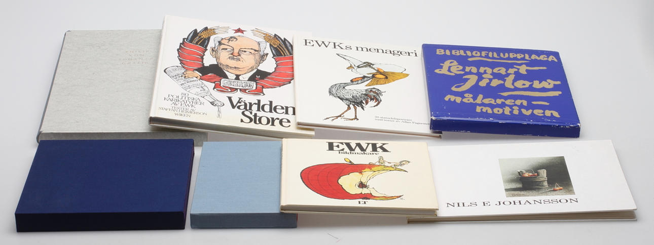 KONSTBÖCKER, 8 st, bland annat Philip Von Schantz, Lennart Jirlow och Corneille.