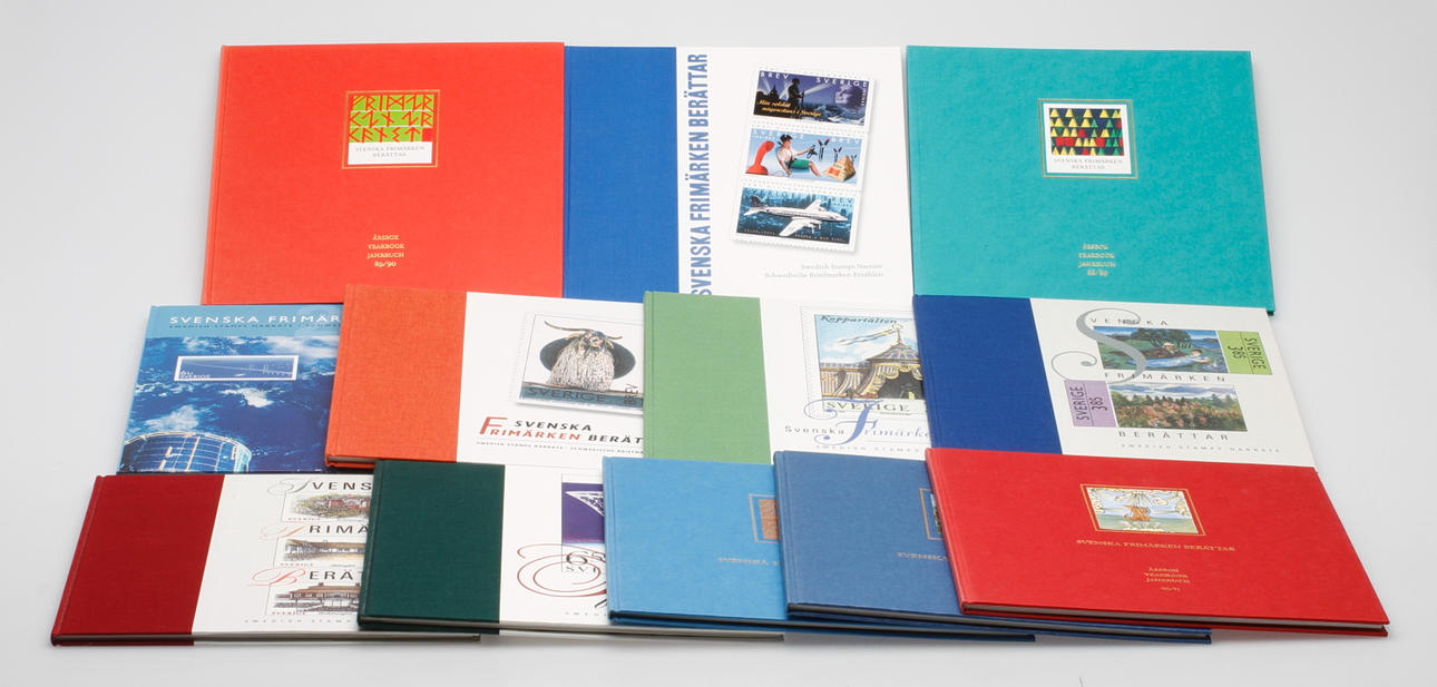 BÖCKER, 12 band, Svenska frimärken berättar, nominellt värde ca 3400 kr.