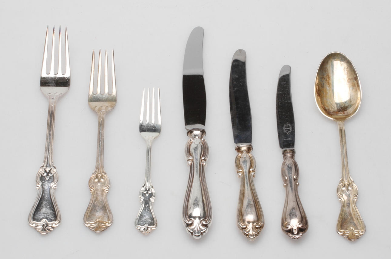 BESTICK, nysilver, 42 delar, "Olga".