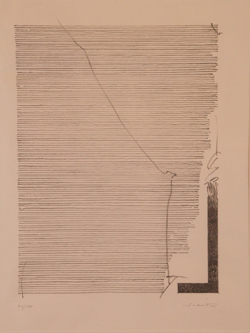 JOHANNES SCHREITER. "Kirchenfenster", Original-Lithographie.