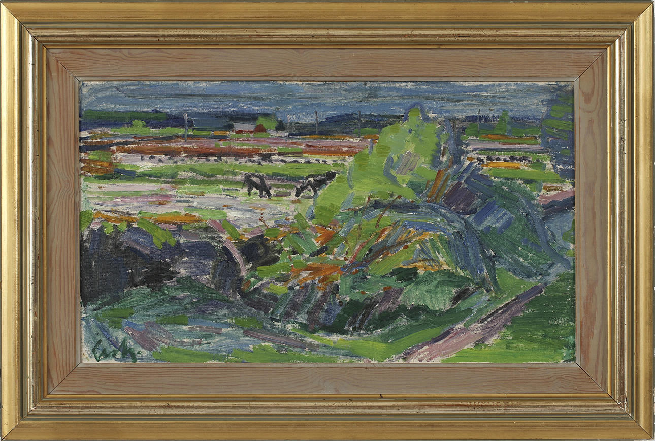 GERHARD LUNDBERG, olja på pannå, sign.