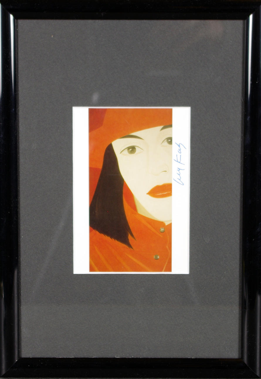 ALEX KATZ. Kvinnoporträtt, offsettryck, handsignerat.