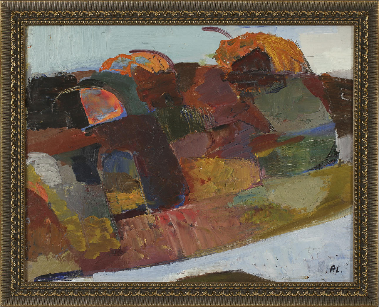 PER LINDECRANTZ. Olja på pannå, signerad PL.