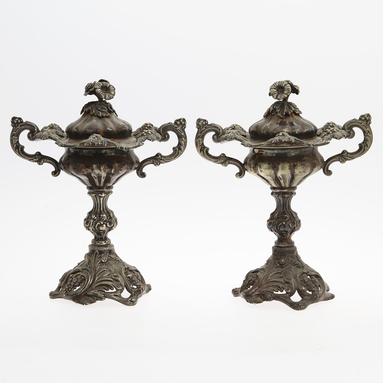 STRÖSOCKERSKÅLAR, 2 st, nysilver, GAB.