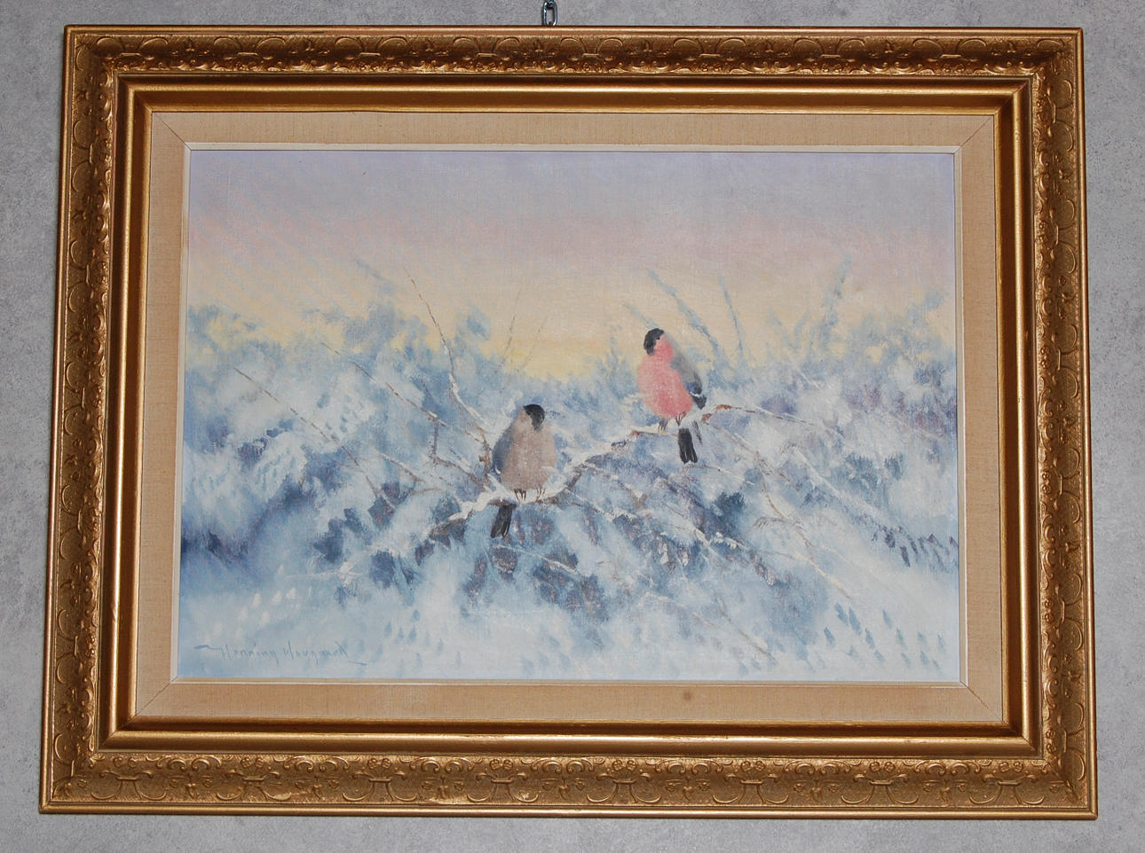 HENNING HOUGAARD. olja på duk, " Domherrar " signerad.