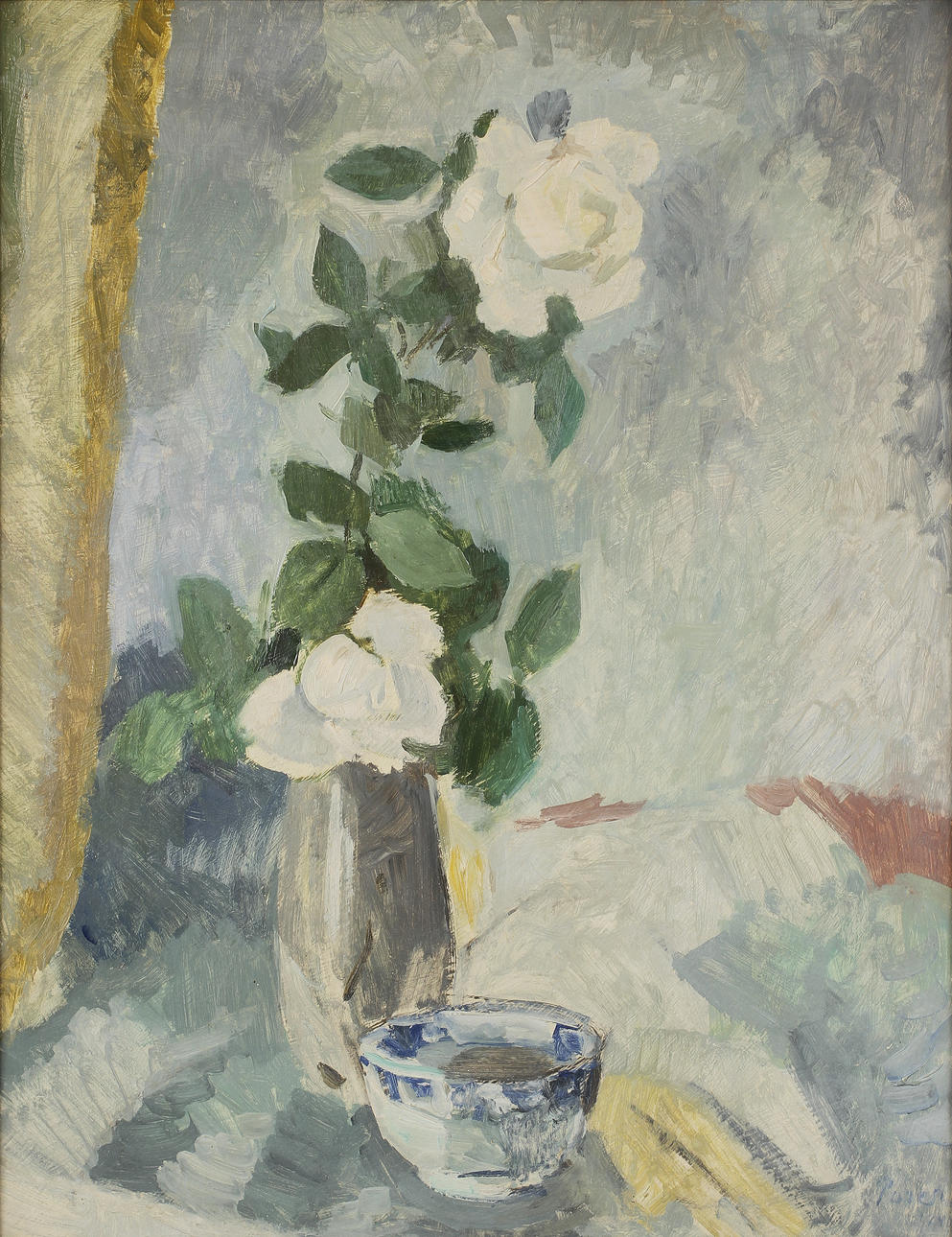 MARTIN POSER. Olja på pannå, signerad.