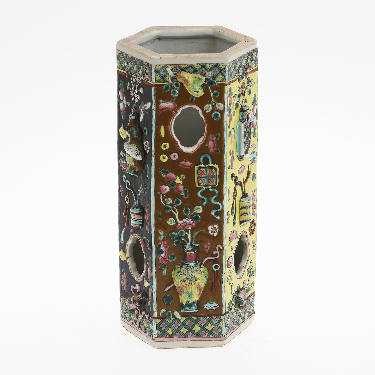 PERUKSTOCK, porslin, Kina, 1800-talets slut.