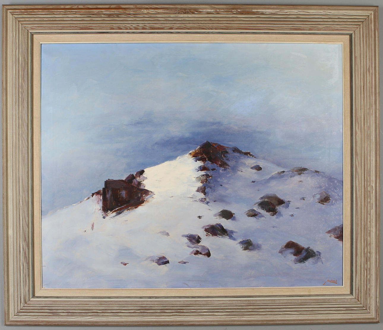 AXEL LIND. Bergstopp, olja på duk, signerad.