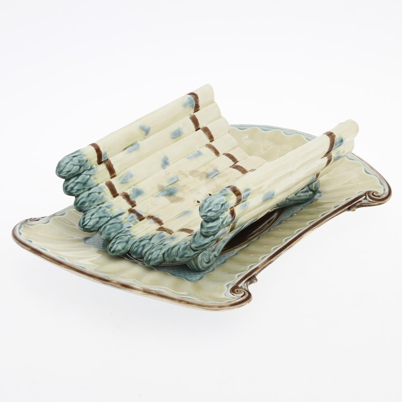 SPARRISSKÅL SAMT FAT, flintgods, Gustavsberg.