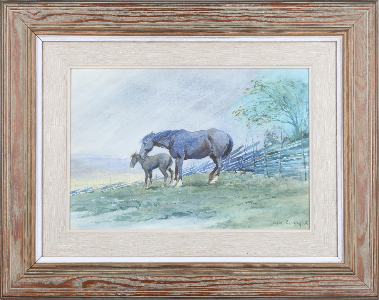 ALEXANDER LANGLET. watercolor, signed.