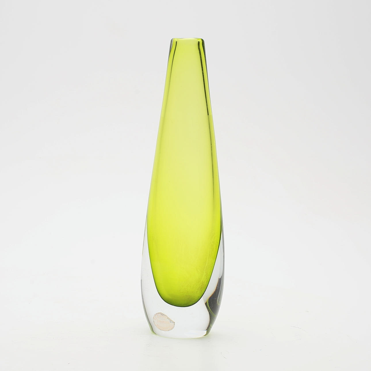 VASE, glass, FA. W. Johansson, Orrefors, signed, labeled.