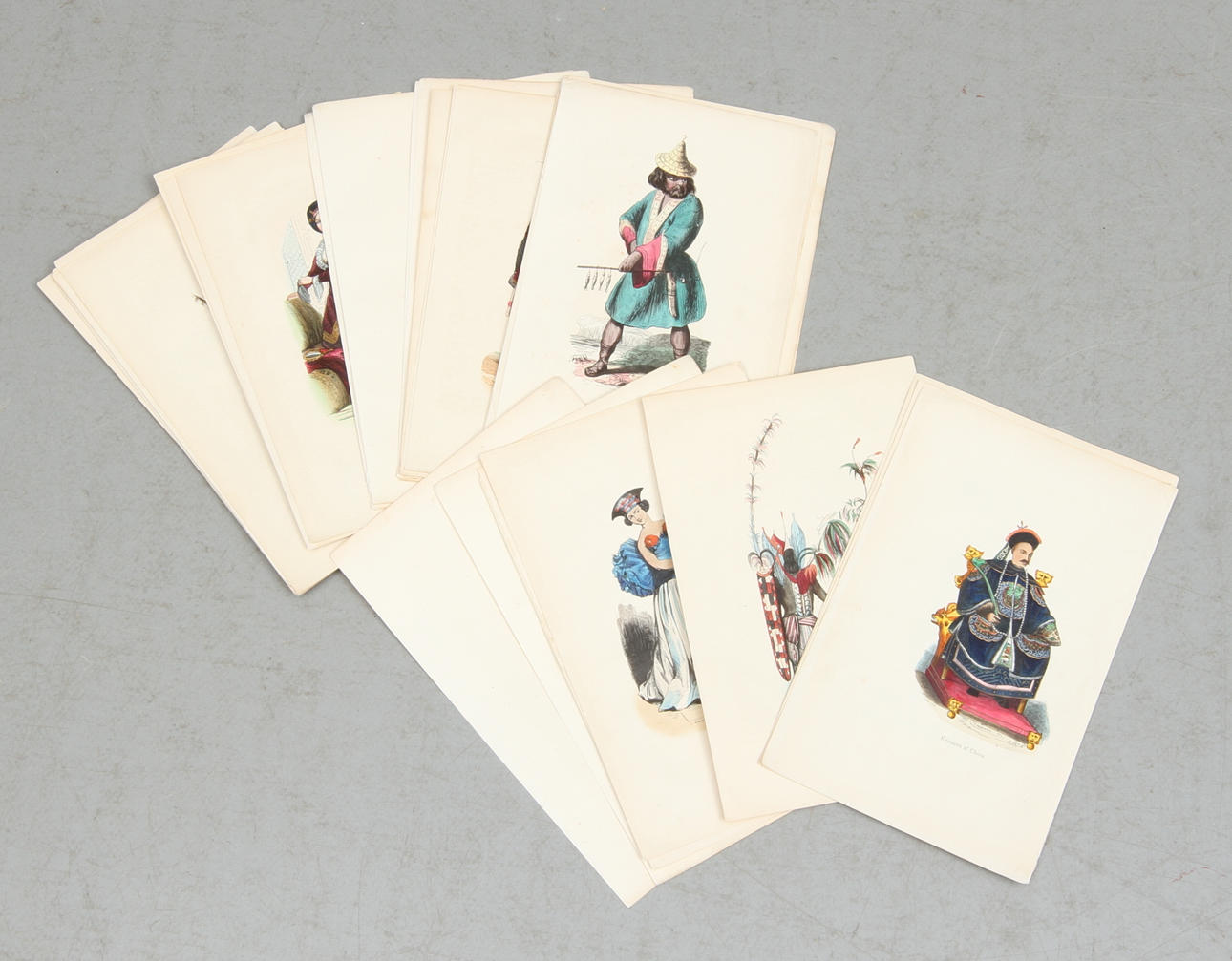 DRÄKTPLANSCHER, handkolorerade litografier, 1850-tal.