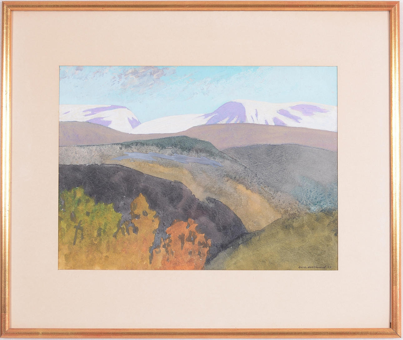 ARNE HEGGLUND. Gouache.