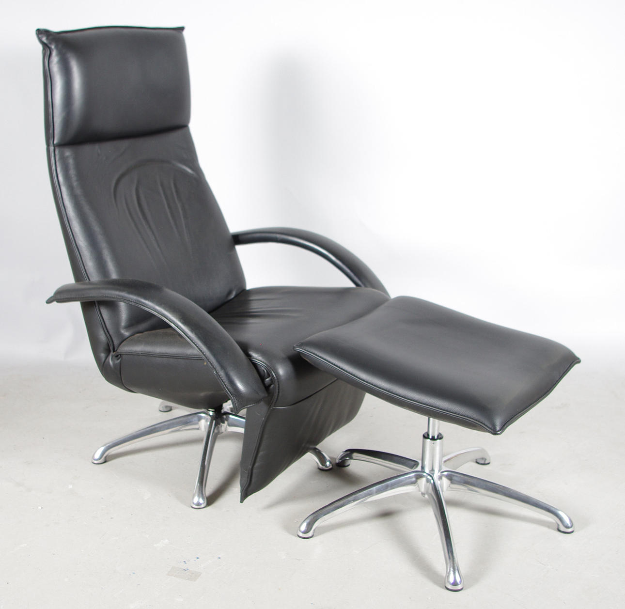 FÅTÖLJ MED FOTPALL, "Square", Berg furniture, Danmark.