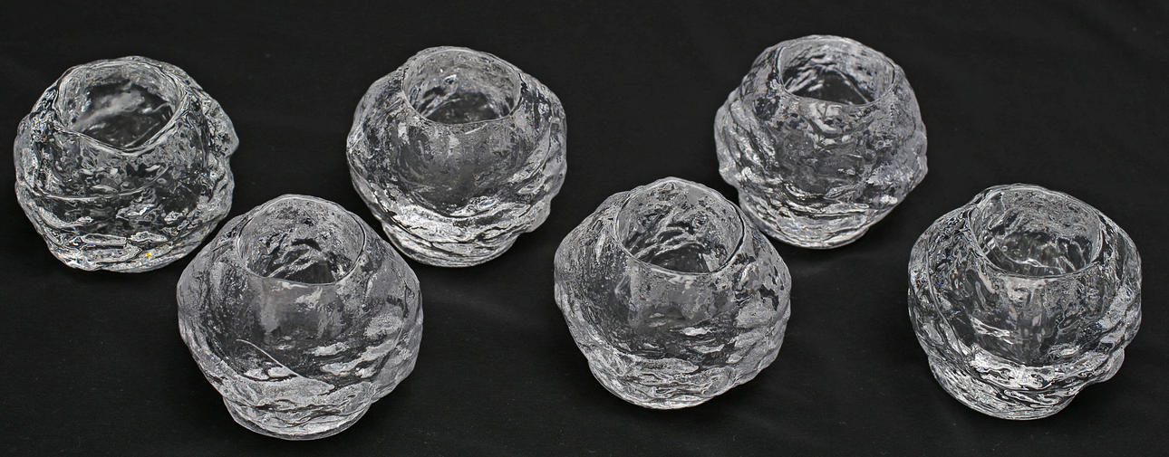 LJUSLYKTOR, 6 st, glas, Snöboll, Ann Wärff, Kosta.