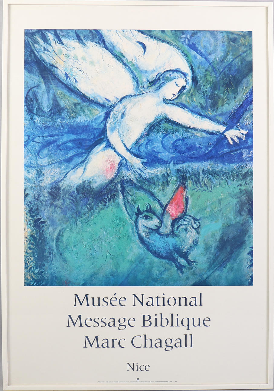 MARC CHAGALL. efter, affisch, detalj ur målning.